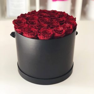 Caja circular con rosas