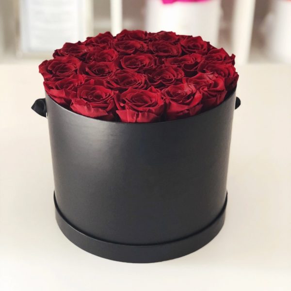 Caja circular con rosas
